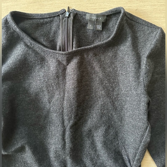 Theory Charcoal Grey Jinsel Dress Long Sleeves Size 0 - Picture 4 of 5